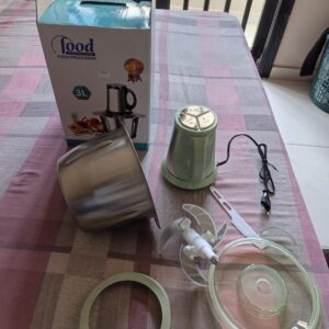 Hachoir Électrique FOOD 3L – Bol Inox | Couvercle Verre | Multifonction | NEUF