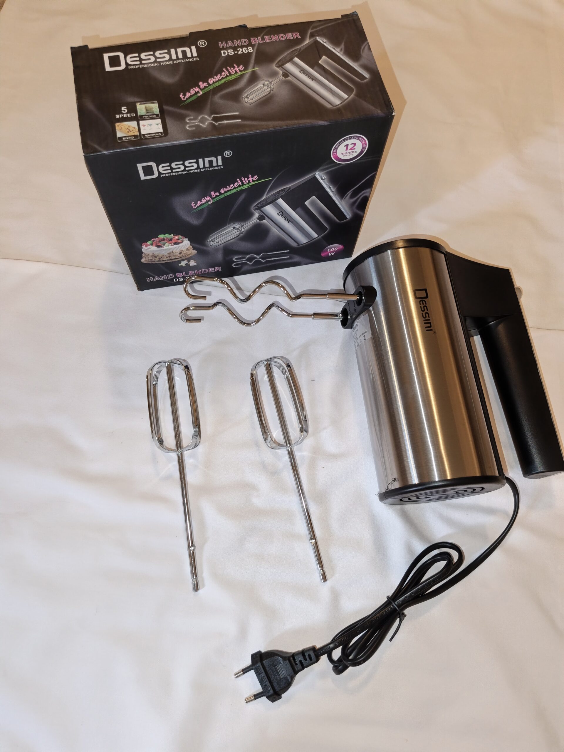 🎂 Batteur Électrique Dessini DS-204 | 5 Vitesses | Inox | NEUF