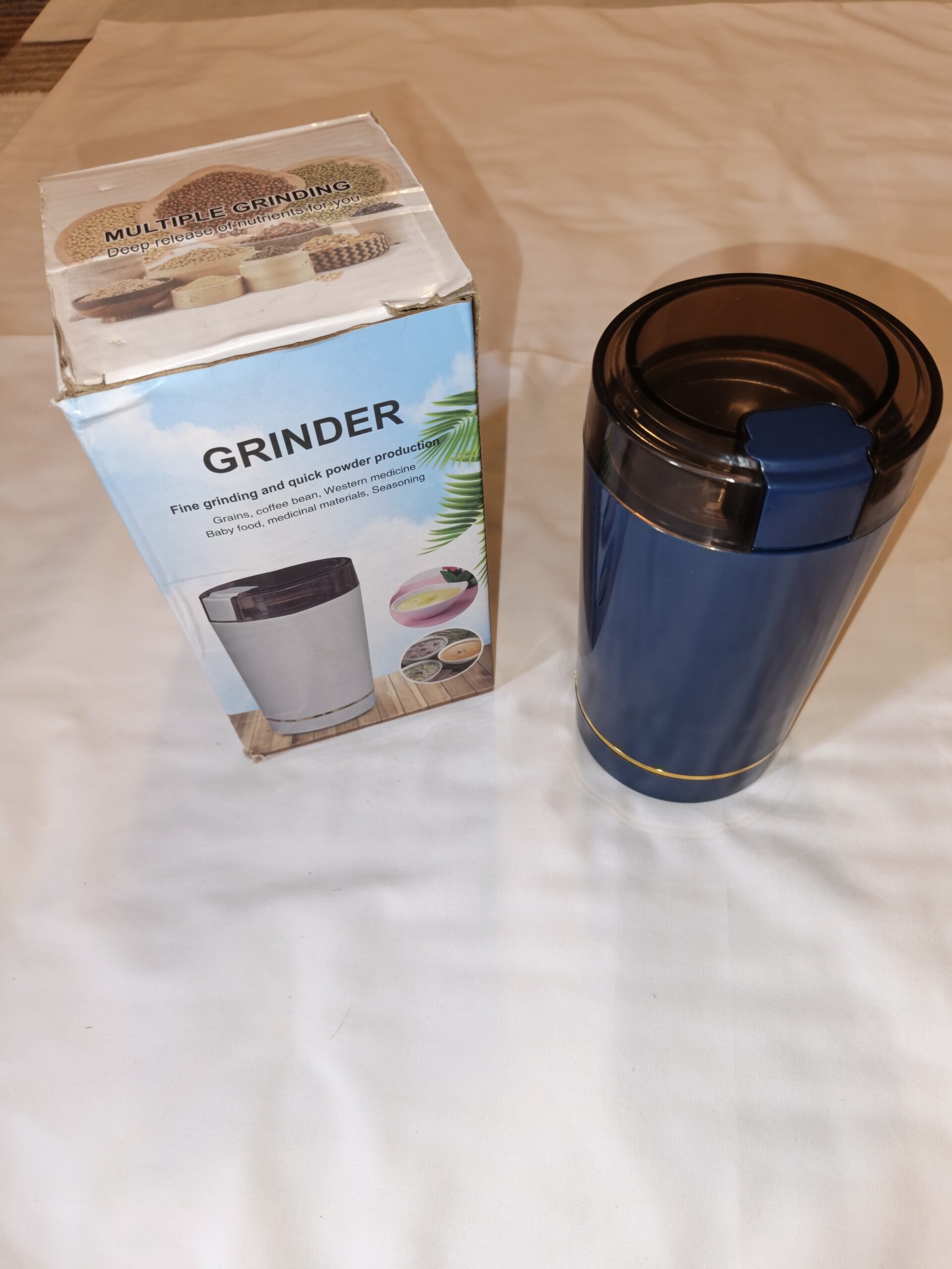 ⚙️ Moulin Électrique Multifonction | Multiple Grinding | Bleu & Or | NEUF